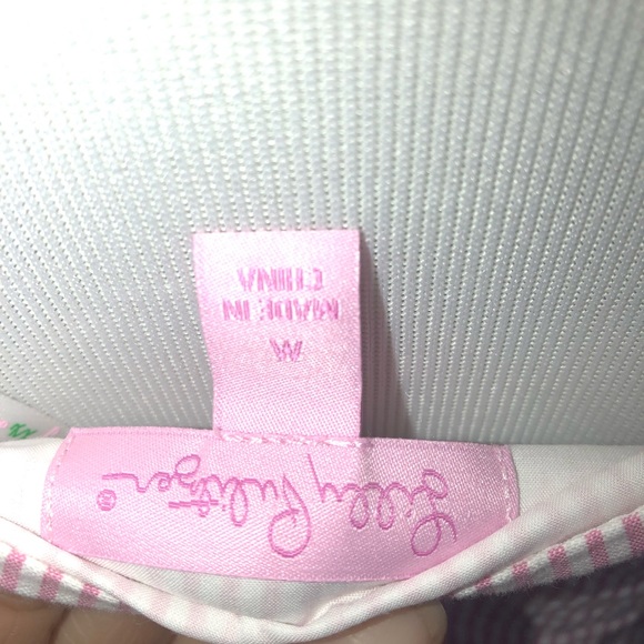 LILLY PULITZER Pink Seersucker Ruffle Dress sz M - Picture 7 of 8